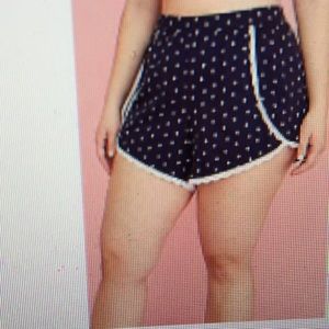 Lane Bryant  Blue and white stripe sleep shorts